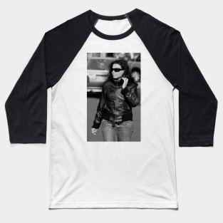 Lady in Black Baseball T-Shirt